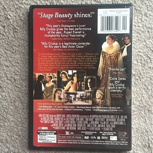Stage Beauty Widescreen DVD! - Picture 3 of 6